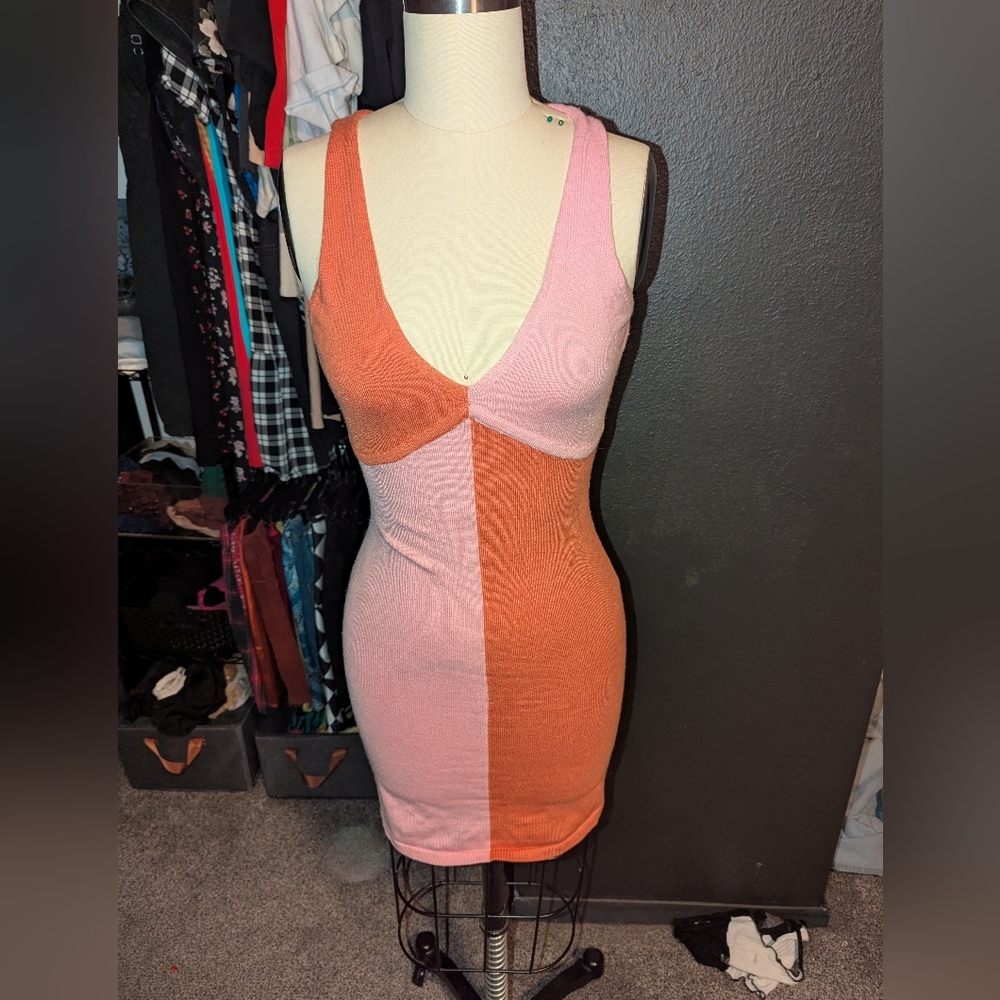Princess Polly Pink and Orange Color block Dress